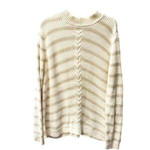 TALBOTS Oversized Chunky Sweater Gold Threads Sz 1X - Like New!